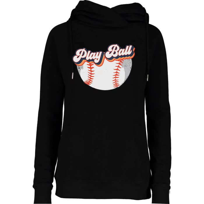 Style Play Ball Softball Baseball Womens Funnel Neck Pullover Hood