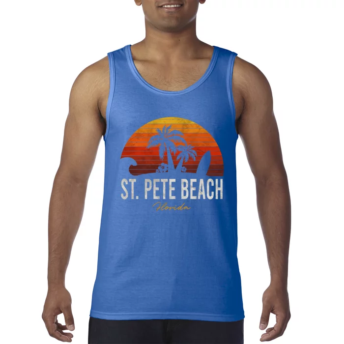 St Pete Beach Florida Fl Palms Vacation Surf Sunset Gift Tank Top