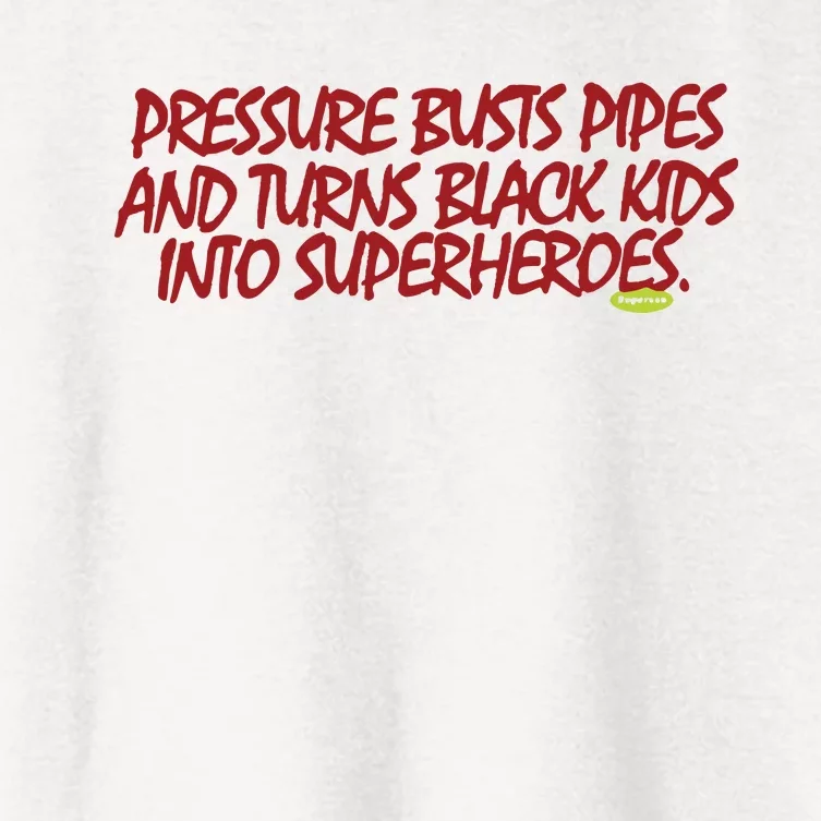 Supervsn Pressure Busts Pipes And Turns Black Kids Into Superheroes Women's Crop Top Tee