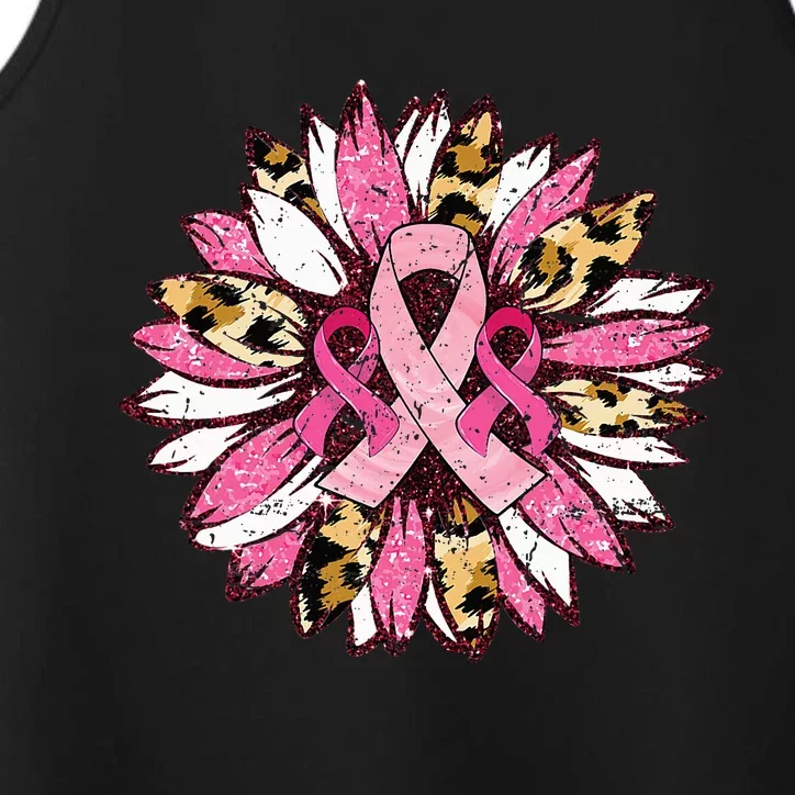 Sunflower Pink Breast Cancer Awareness Warrior Performance Tank