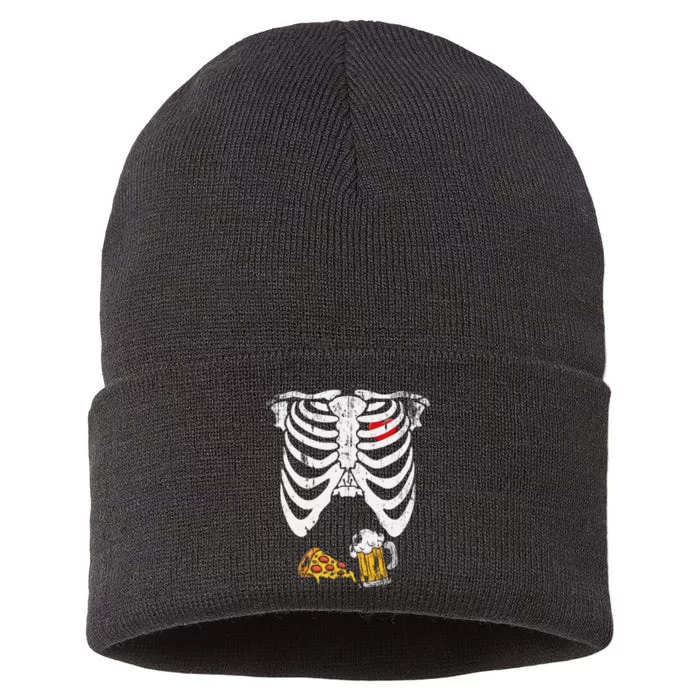 Skeleton Pregnancy B.Eer Pizza Xray Halloween Sustainable Knit Beanie