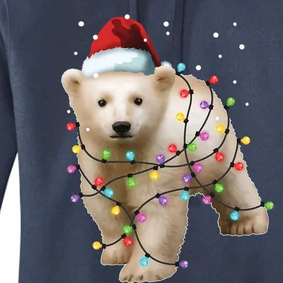 Santa Polar Bear Christmas Bear Lover Funny Gift Women's Pullover Hoodie