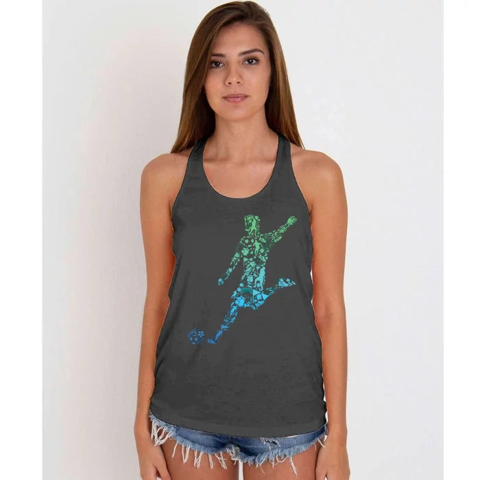 Soccer Player Boy Men Women's Knotted Racerback Tank