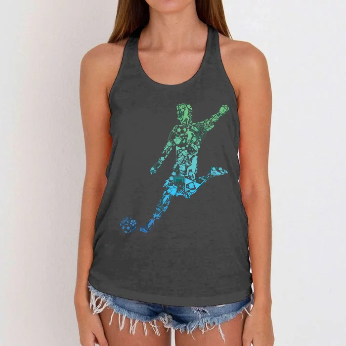 Soccer Player Boy Men Women's Knotted Racerback Tank