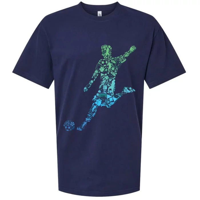 Soccer Player Boy Men Sueded Cloud Jersey T-Shirt