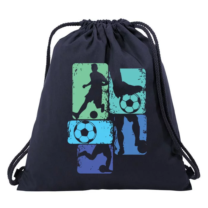 Soccer Player Boy Drawstring Bag