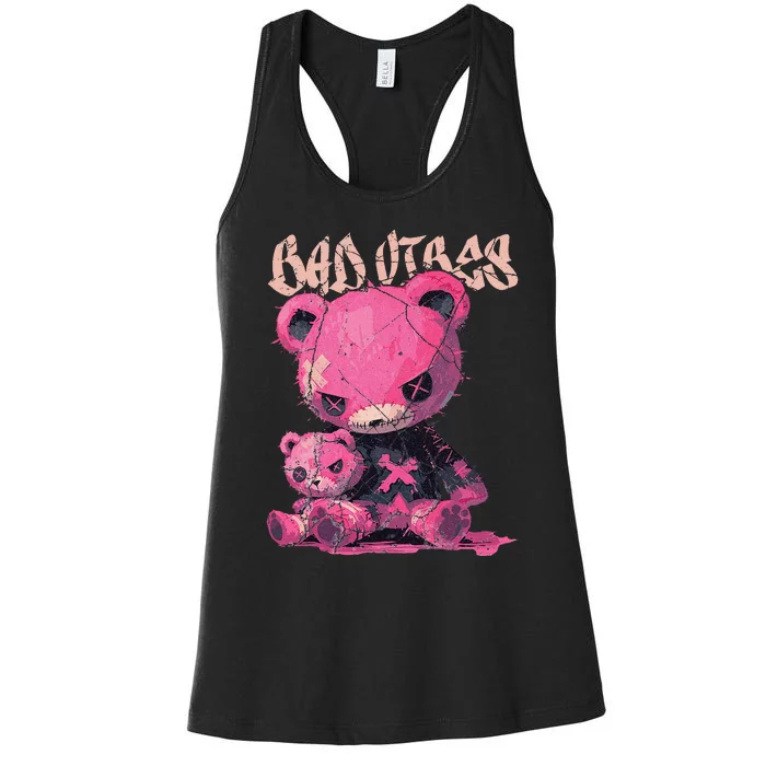 Stitched Plush Bear Cute Gothic Women's Racerback Tank