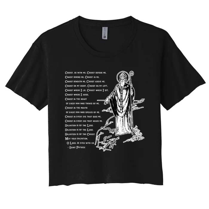 St Patrick Breastplate Prayer Catholic Saint Women's Crop Top Tee