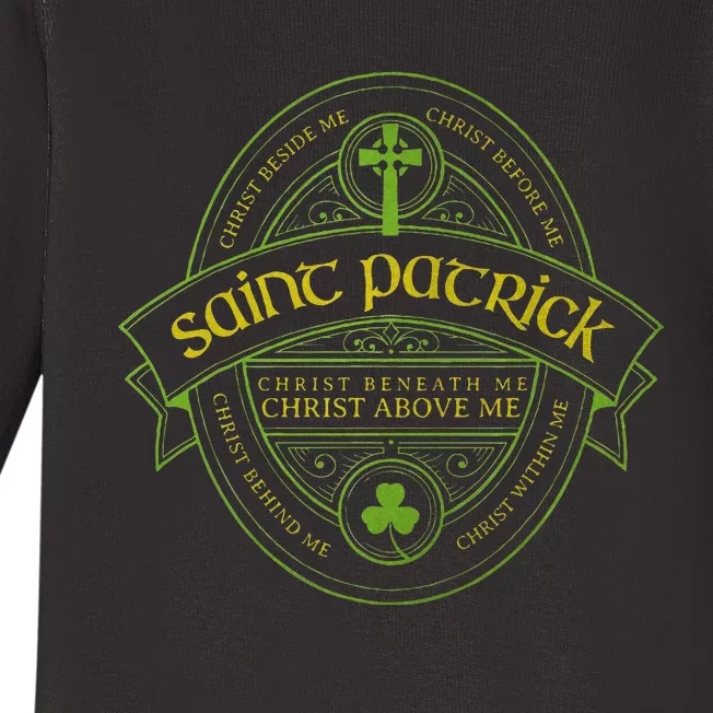 St Patrick Breastplate Prayer Catholic Saint Patricks Day Baby Long Sleeve Bodysuit