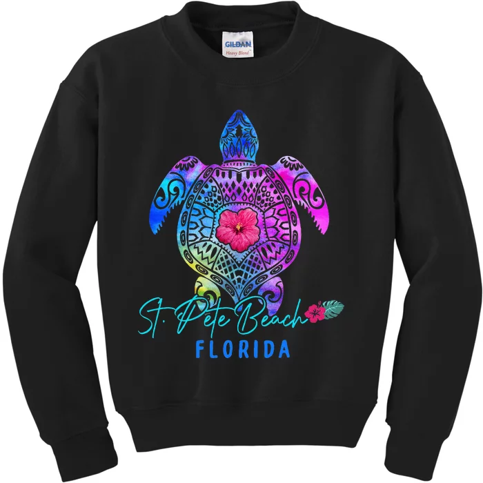 St. Pete Beach Florida Tie Dye Sea Turtle Vacation 2024 Kids Sweatshirt