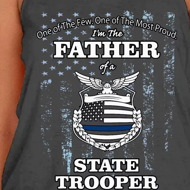 State Police Badge Proud State Trooper Dad Women's Knotted Racerback Tank