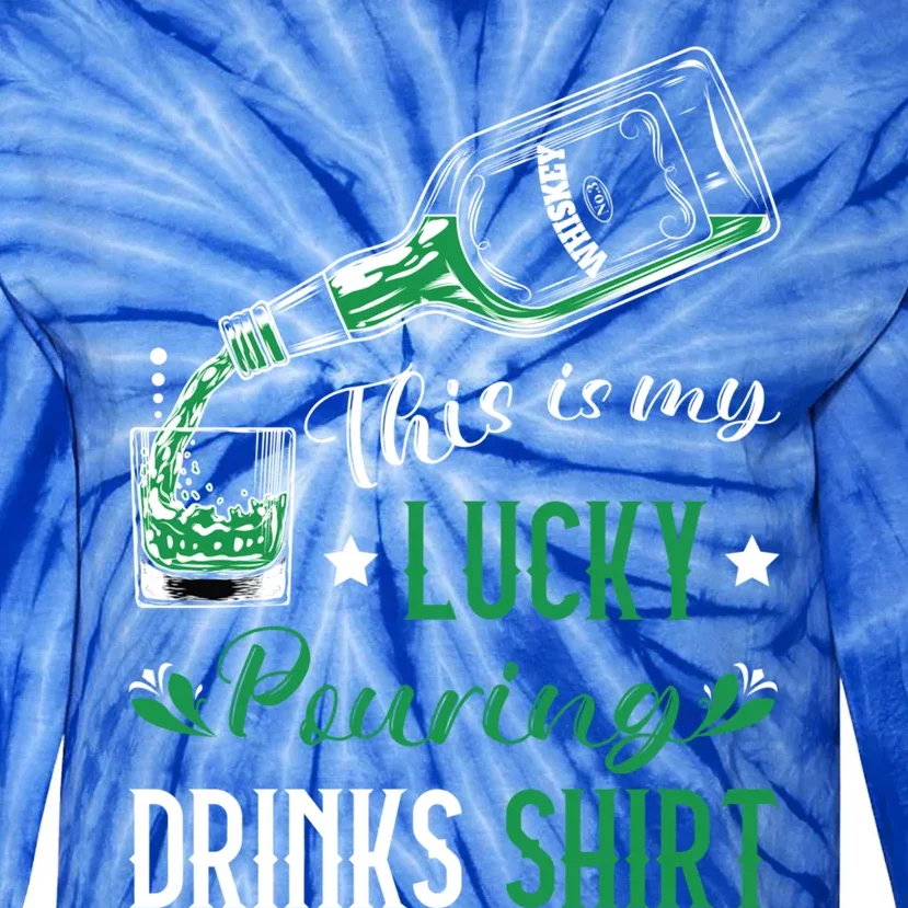 St Patricks Bartender Lucky Pouring S Bartending Gift Tie-Dye Long Sleeve Shirt