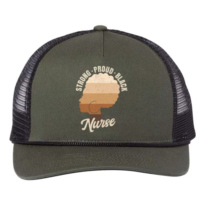 Strong Proud Black Nurse Black History Retro Rope Trucker Hat Cap