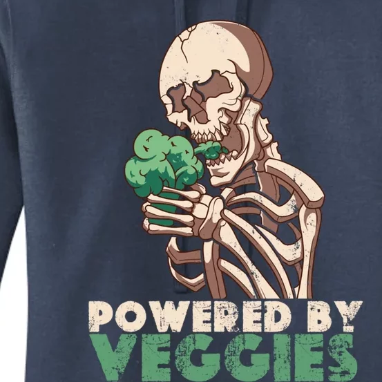 Skeleton Powered By Veggies Vegetarian Lover Cool Gift Women's Pullover Hoodie