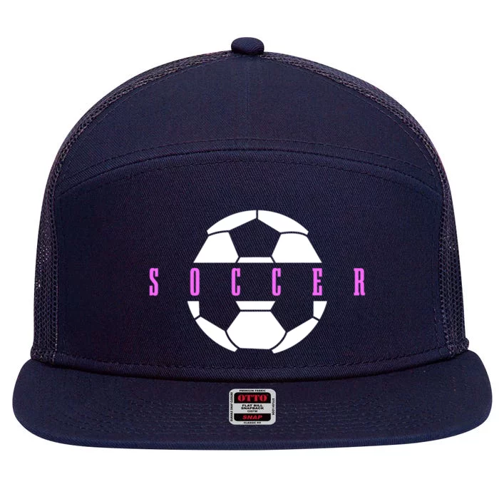 Soccer Player Ball Girls Soccer Cute Gift 7 Panel Mesh Trucker Snapback Hat