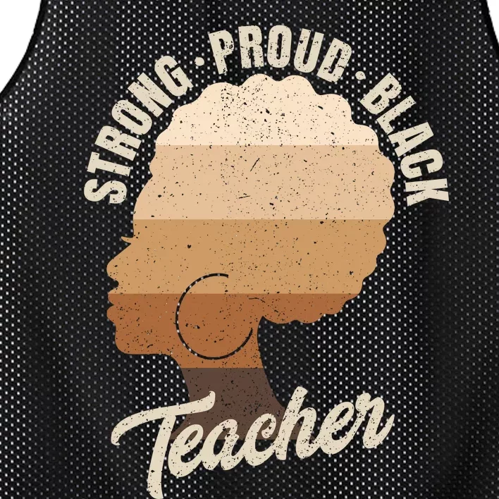 Strong Proud Black Teacher Black History Mesh Reversible Basketball Jersey Tank