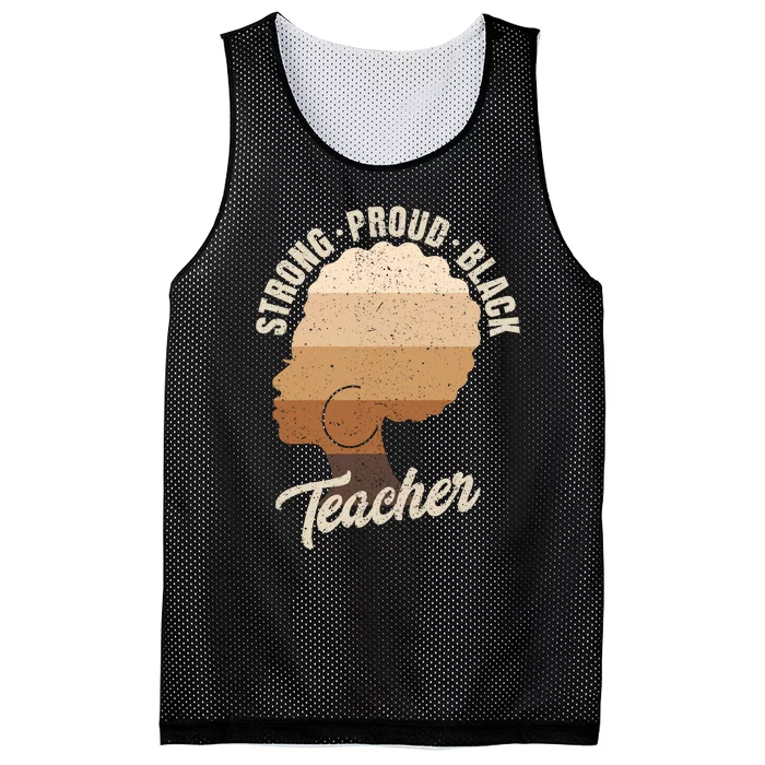 Strong Proud Black Teacher Black History Mesh Reversible Basketball Jersey Tank