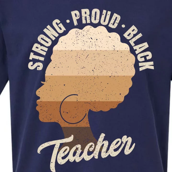 Strong Proud Black Teacher Black History Sueded Cloud Jersey T-Shirt