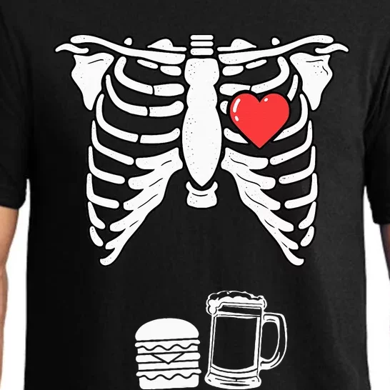 Skeleton Pregnancy Burger Beer Xray Halloween Soon Dad Pajama Set