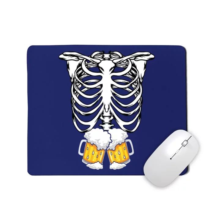 Skeleton Pregnancy Belly Of Beer Xray Halloween Costume Mousepad