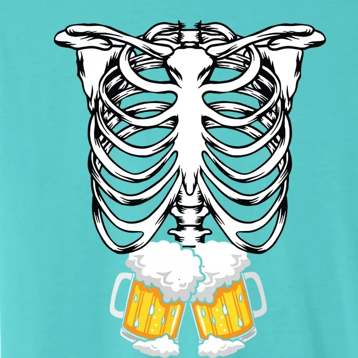 Skeleton Pregnancy Belly Of Beer Xray Halloween Costume ChromaSoft Performance T-Shirt