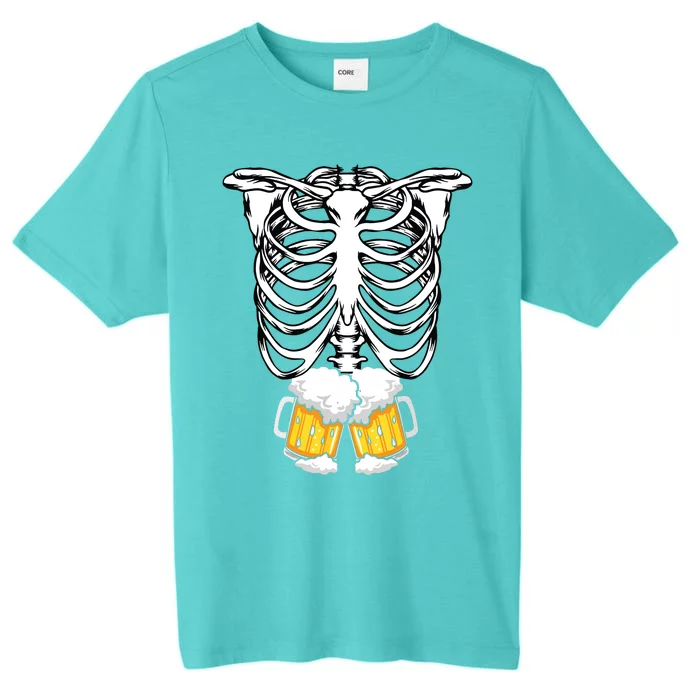 Skeleton Pregnancy Belly Of Beer Xray Halloween Costume ChromaSoft Performance T-Shirt