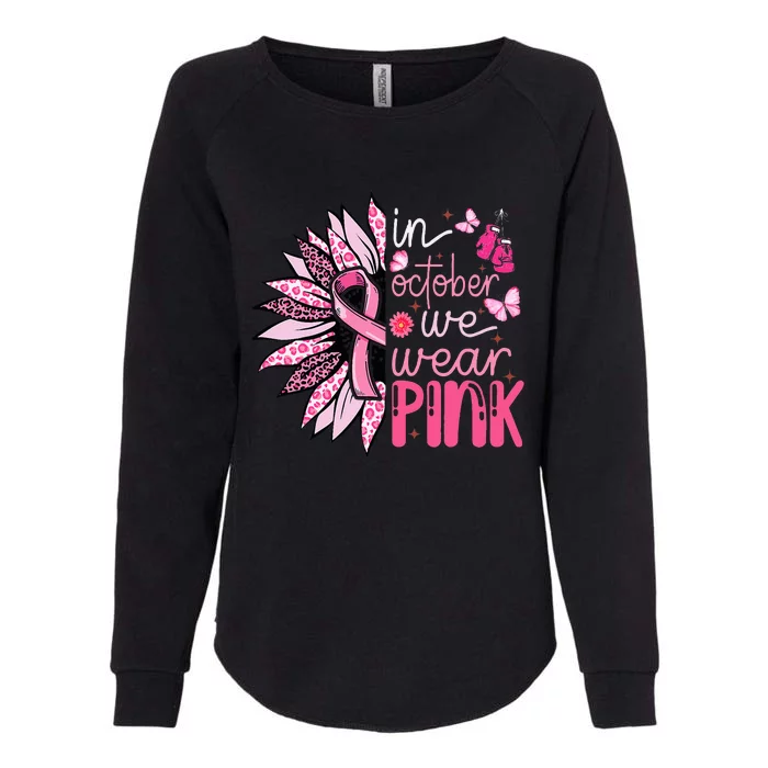 Sunflower Pink Breast Cancer Awareness Warrior Womens California Wash Sweatshirt