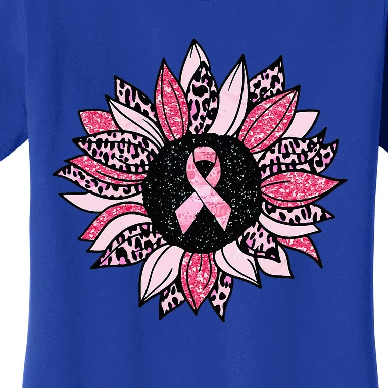 Sunflower Pink Breast Cancer Awareness Warrior Women's T-Shirt