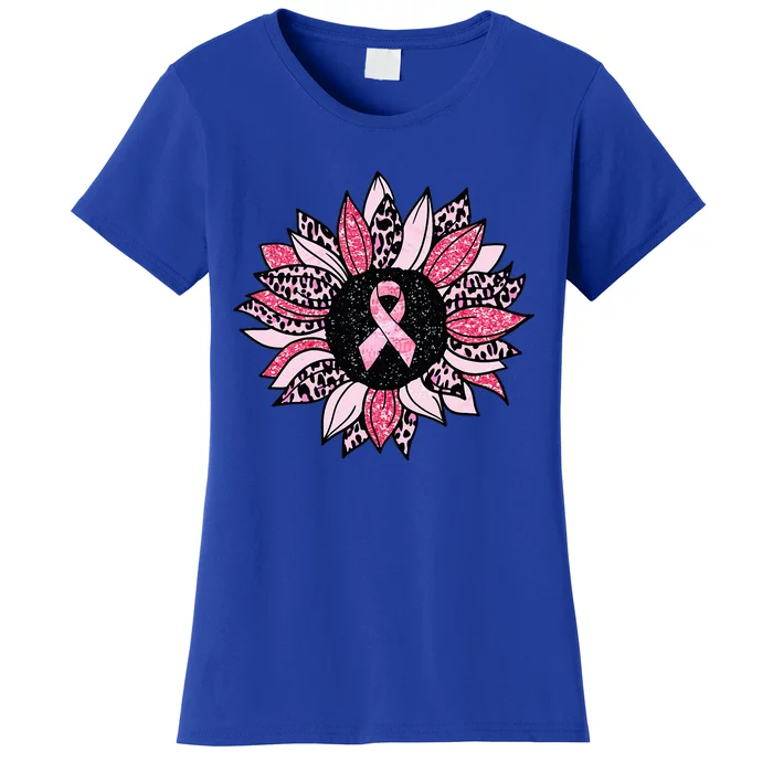 Sunflower Pink Breast Cancer Awareness Warrior Women's T-Shirt