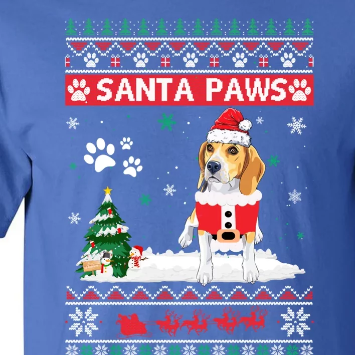 Santa Paws Beagle Merry Christmas Dog Funny Xmas Meaningful Gift Tall T-Shirt