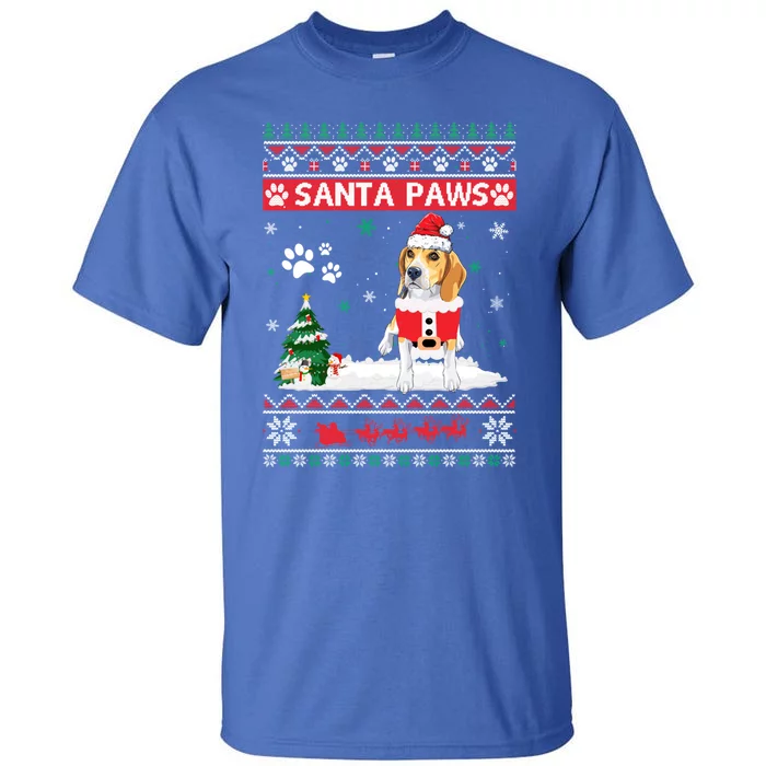 Santa Paws Beagle Merry Christmas Dog Funny Xmas Meaningful Gift Tall T-Shirt