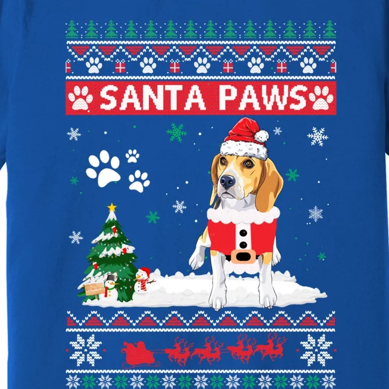 Santa Paws Beagle Merry Christmas Dog Funny Xmas Meaningful Gift Premium T-Shirt