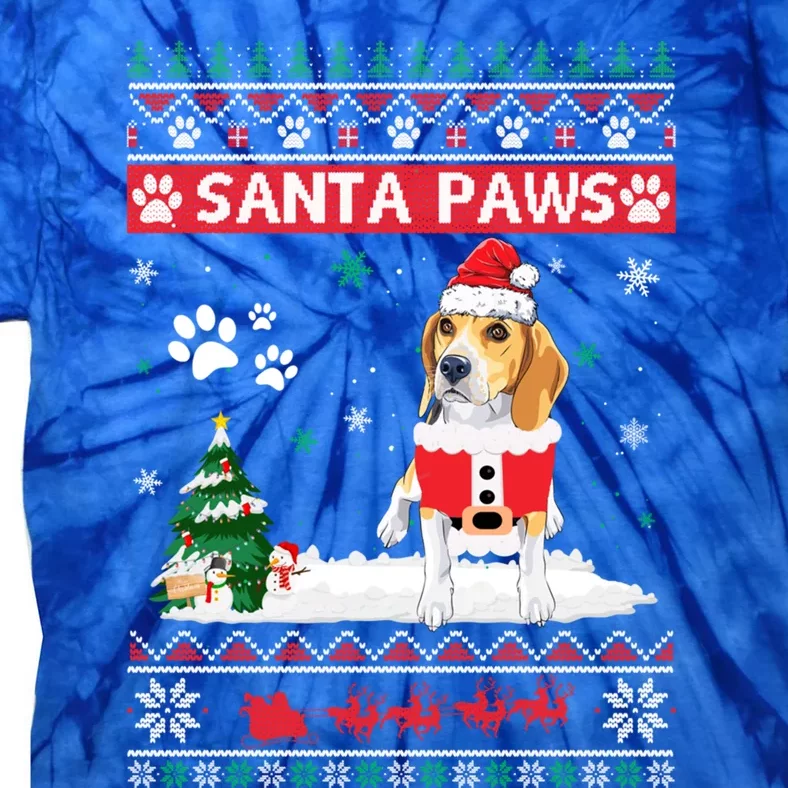 Santa Paws Beagle Merry Christmas Dog Funny Xmas Meaningful Gift Tie-Dye T-Shirt