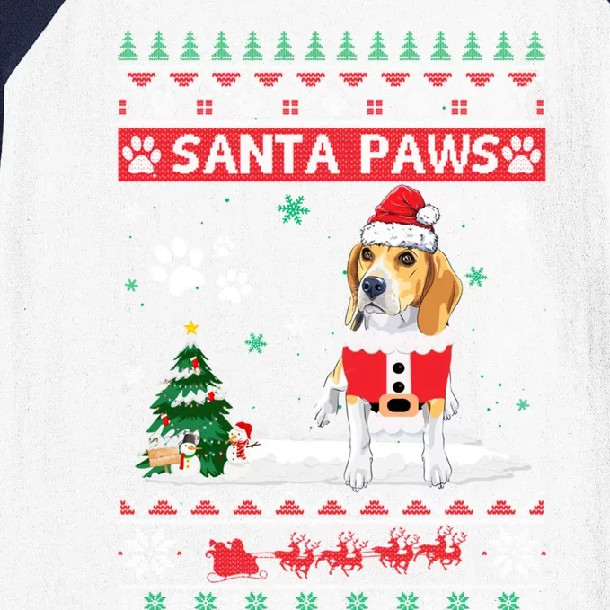 Santa Paws Beagle Merry Christmas Dog Funny Xmas Meaningful Gift Baseball Sleeve Shirt