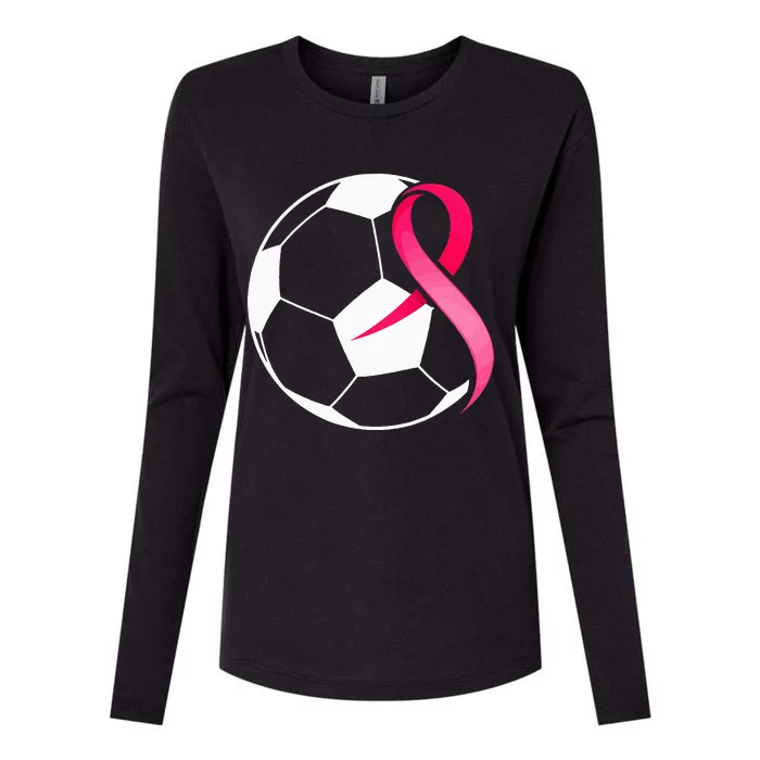 Soccer PinkRibbonHeartCool Breast Cancer Awareness Womens Cotton Relaxed Long Sleeve T-Shirt