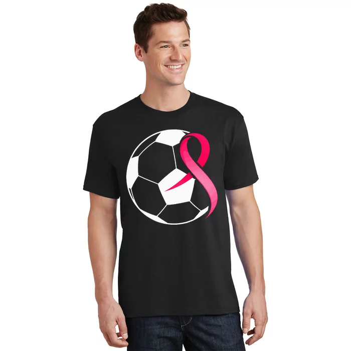 Soccer PinkRibbonHeartCool Breast Cancer Awareness T-Shirt