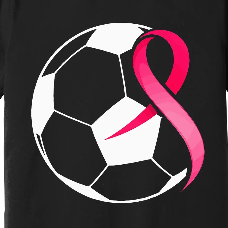 Soccer PinkRibbonHeartCool Breast Cancer Awareness Premium T-Shirt