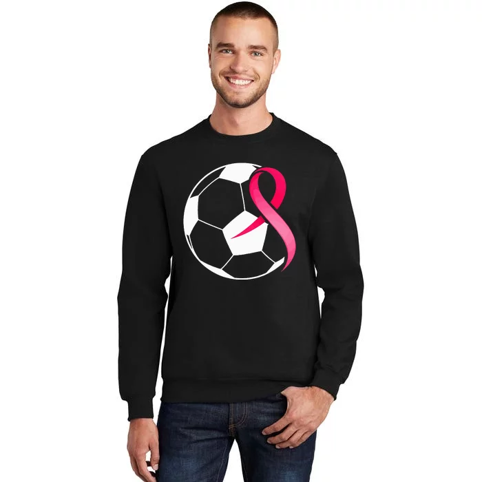 Soccer PinkRibbonHeartCool Breast Cancer Awareness Tall Sweatshirt