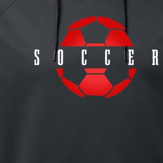 Soccer Player Ball Soccer Performance Fleece Hoodie