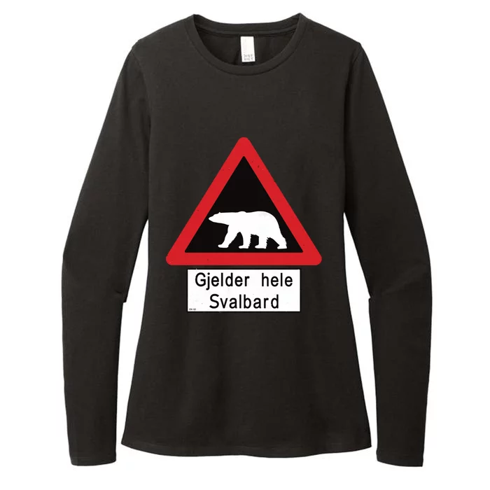 Svalbard Polar Bear Sign Gjelder Hele Svalbard Norway Gift Womens CVC Long Sleeve Shirt