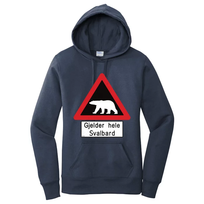 Svalbard Polar Bear Sign Gjelder Hele Svalbard Norway Gift Women's Pullover Hoodie