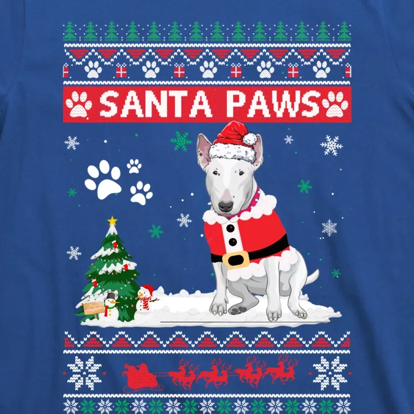 Santa Paws Bull Terrier Merry Christmas Dog Funny Xmas Gift T-Shirt