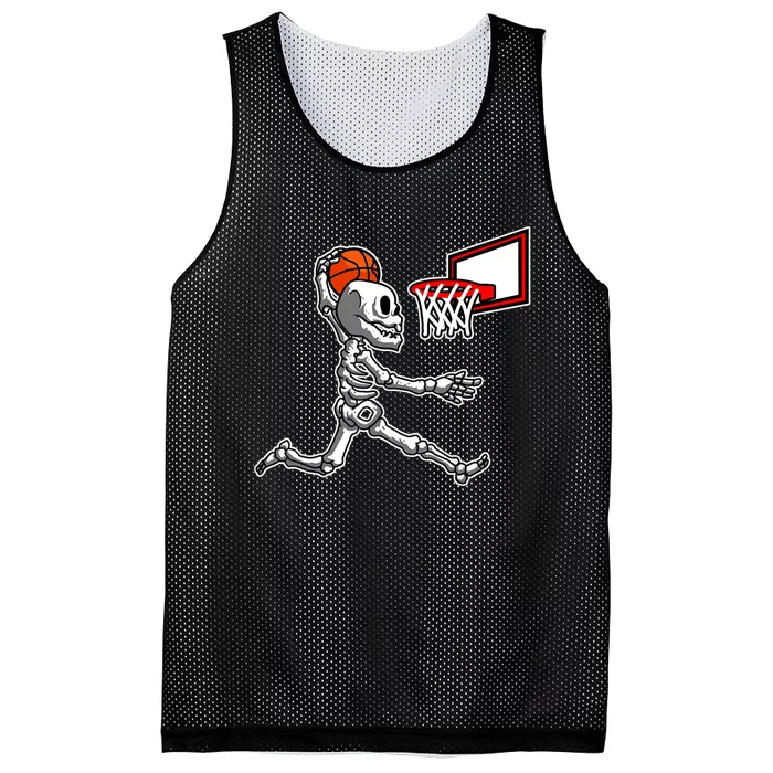 Skeleton Playing Basketball Dunk Halloween Costume Boy Mesh Reversible Basketball Jersey Tank