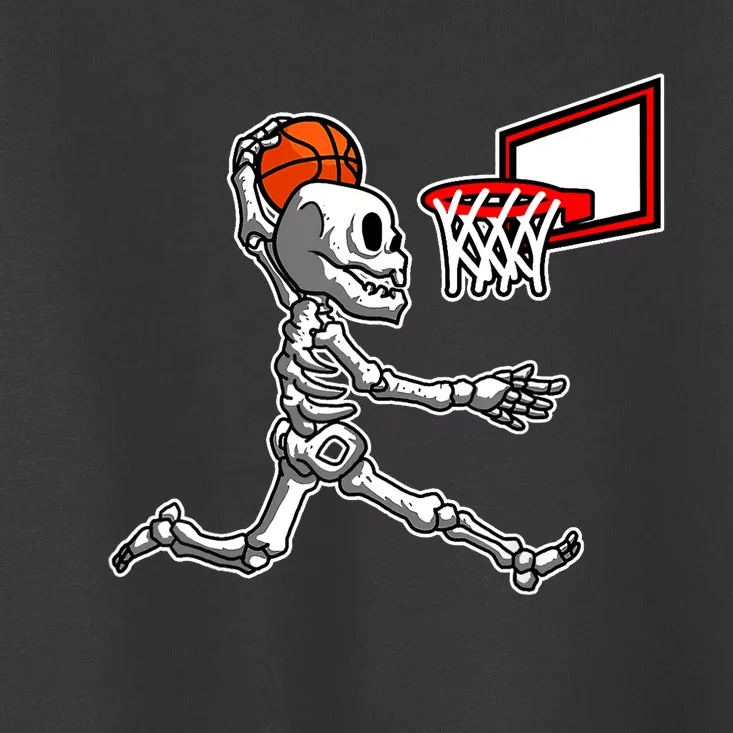 Skeleton Playing Basketball Dunk Halloween Costume Boy Toddler T-Shirt