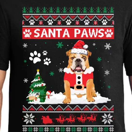 Santa Paws Bulldog Merry Christmas Dog Funny Xmas Cute Gift Pajama Set