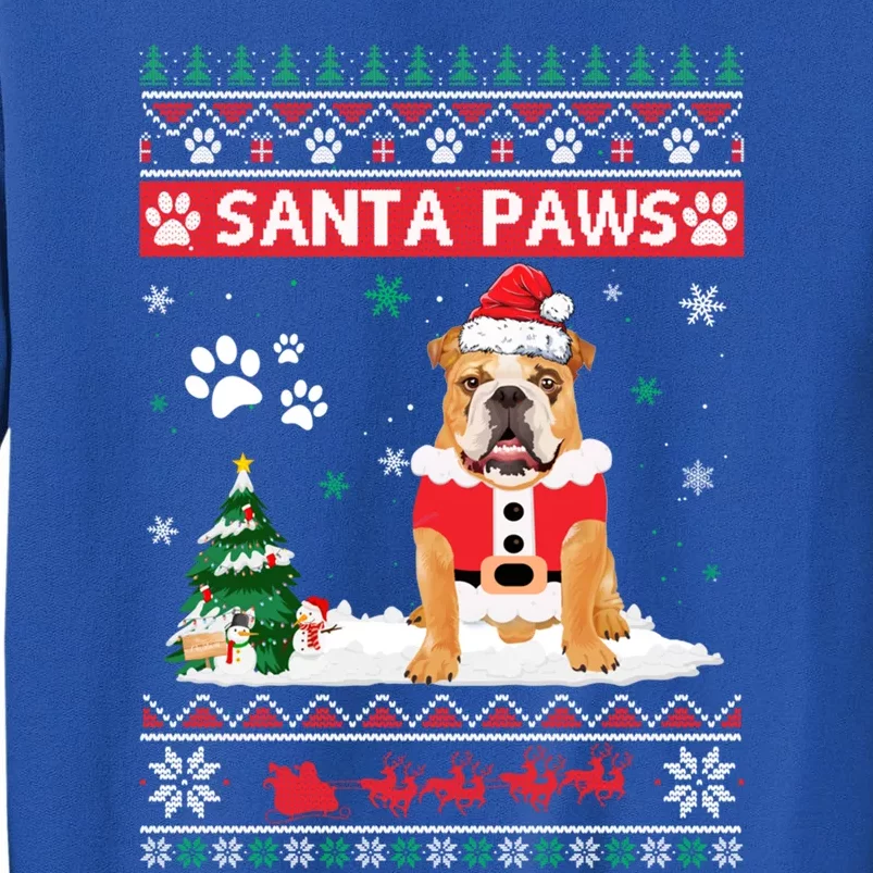 Santa Paws Bulldog Merry Christmas Dog Funny Xmas Cute Gift Tall Sweatshirt