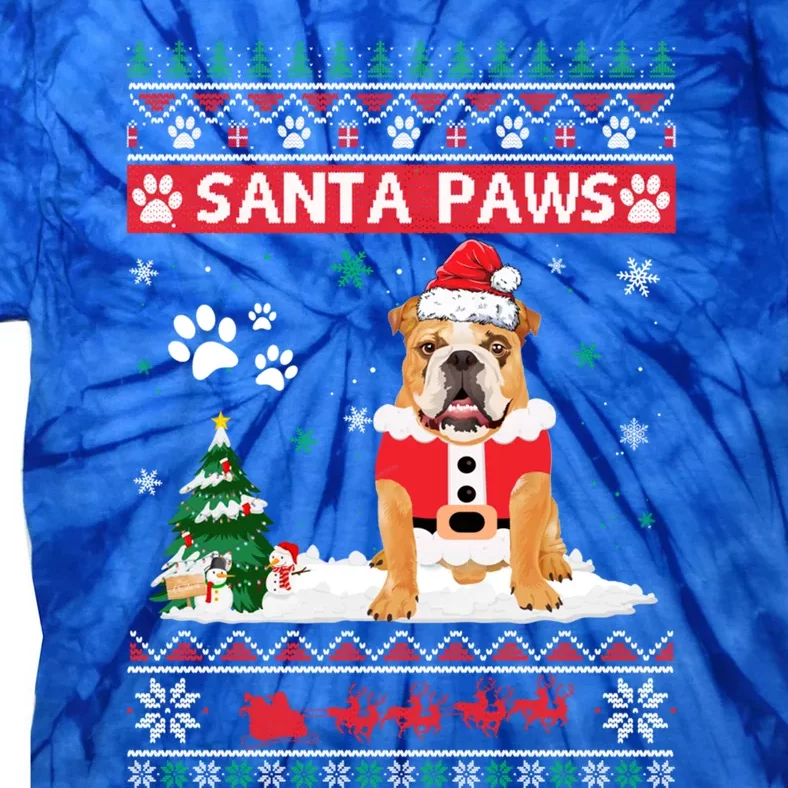 Santa Paws Bulldog Merry Christmas Dog Funny Xmas Cute Gift Tie-Dye T-Shirt