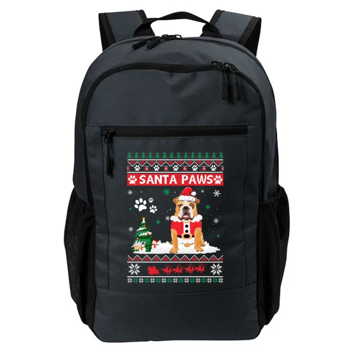 Santa Paws Bulldog Merry Christmas Dog Funny Xmas Cute Gift Daily Commute Backpack