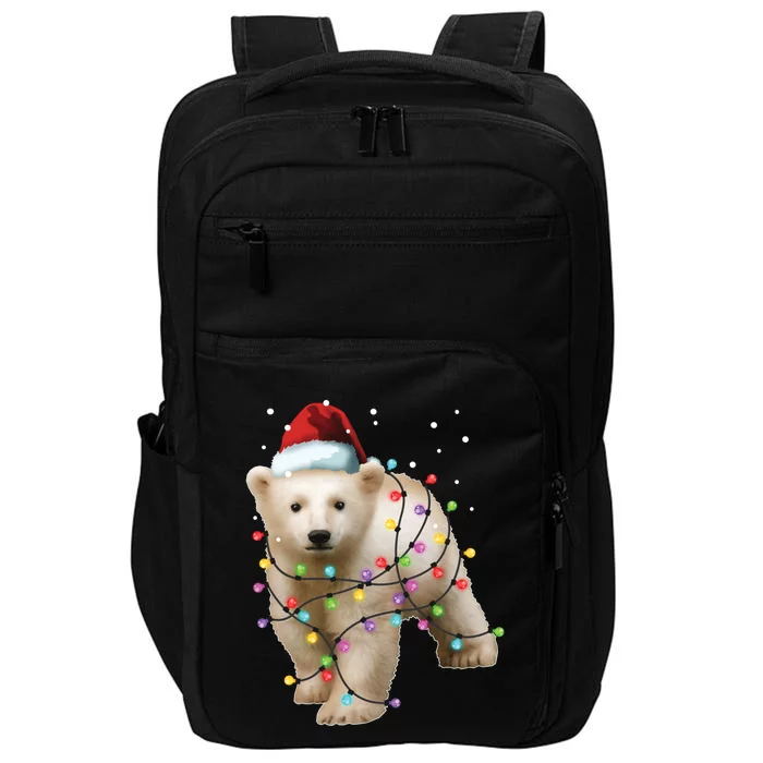 Santa Polar Bear Christmas Bear Lover Cool Gift Impact Tech Backpack