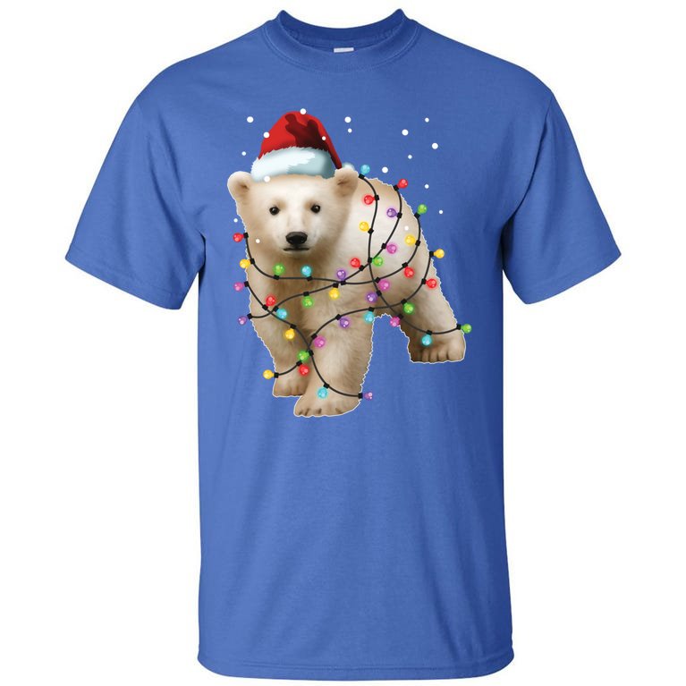 Santa Polar Bear Christmas Bear Lover Cool Gift Tall T-Shirt